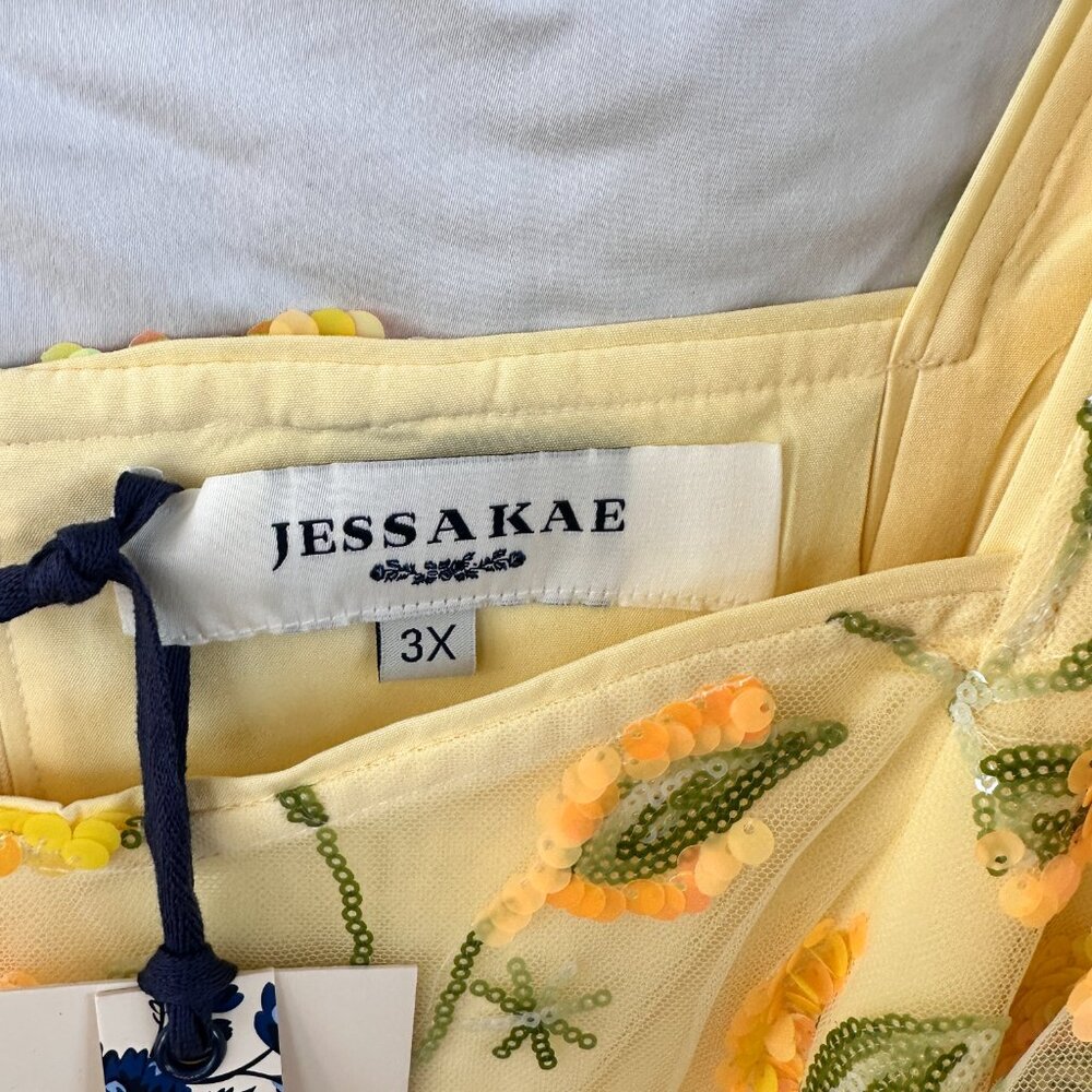 JessaKae Yellow Floral Midi Dress 3X - Picture 10 of 15